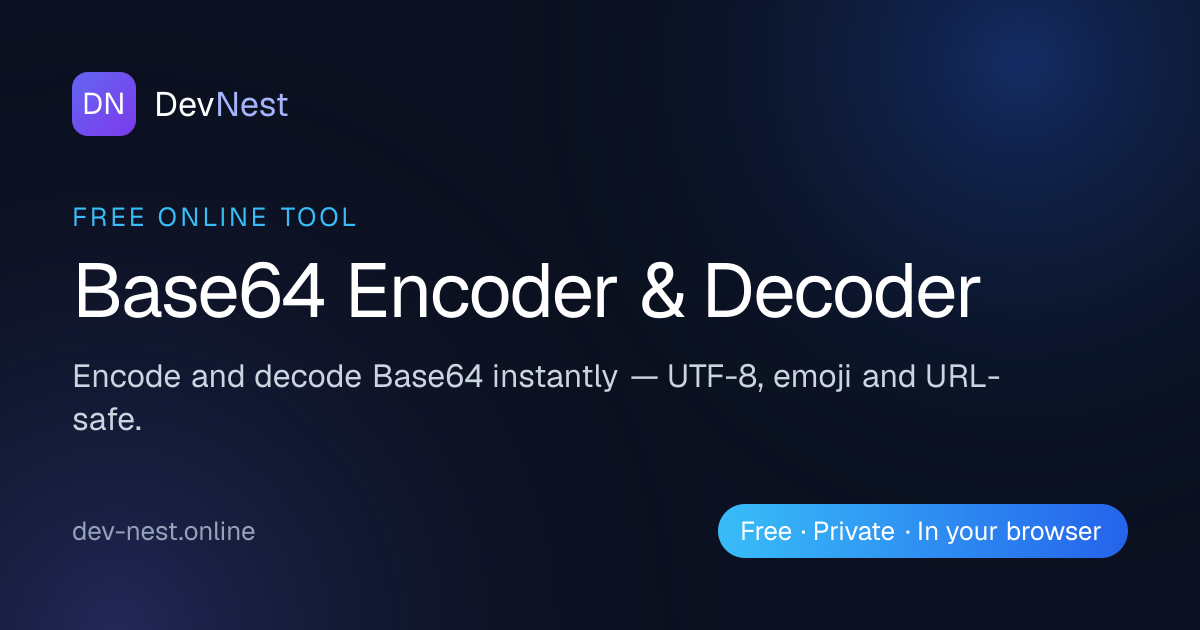 Base64 Encoder & Decoder Online | DevNest